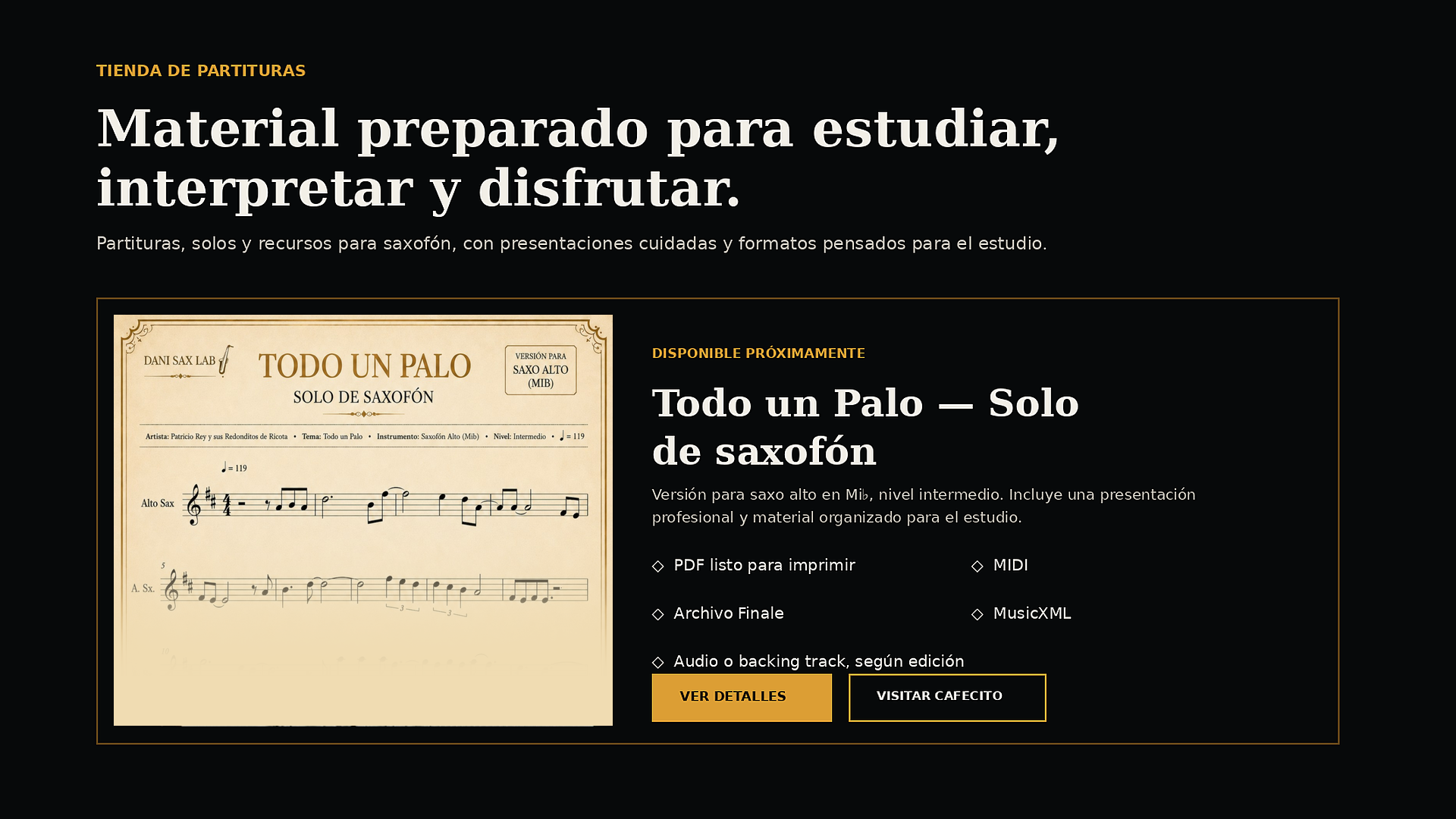 Todo un Palo — Solo de saxofón